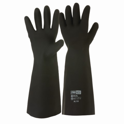 PRO GLOVE BLACK KNIGHT RUBBER GLOVES 46CM XL (10)